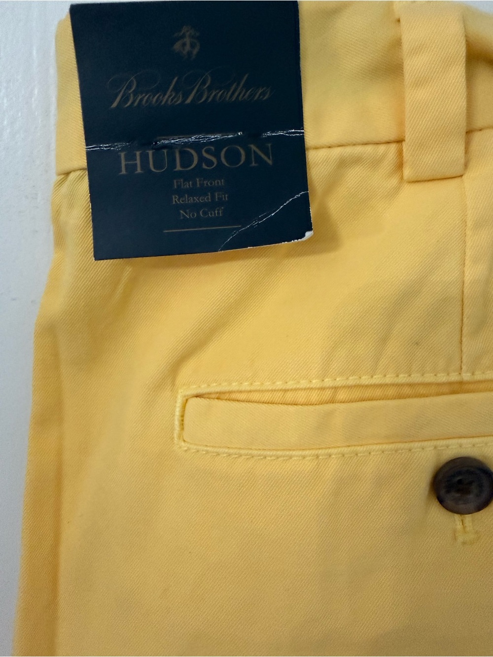 Brooks Brothers Hudson Flat-Front Men’s Chinos in Yellow